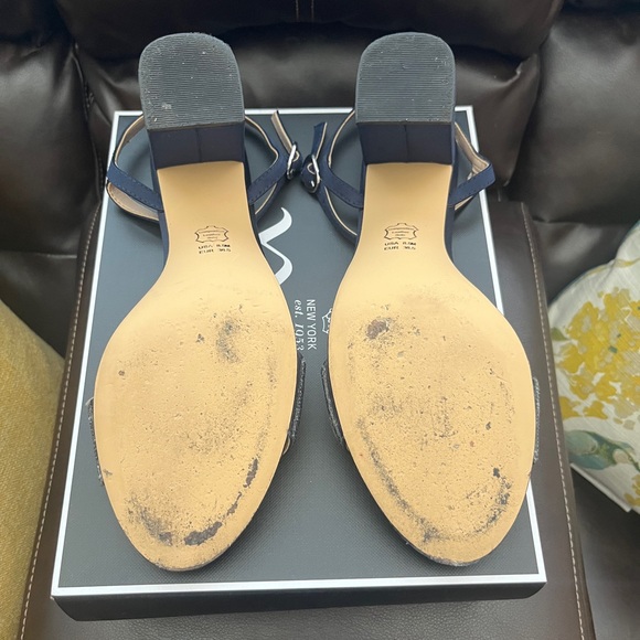 Nina Women's Haven Block Heel Dress Sandals – Size 8 1/2 M - Navy - Picture 5 of 8